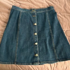 Button-Up Denim Skirt